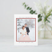 Moderne Eerste Kerstmis, Mr. en Mrs. Foto Feestdagenkaart (Staand voorkant)