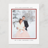 Moderne Eerste Kerstmis, Mr. en Mrs. Foto Feestdagenkaart (Voorkant)