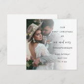 Moderne Eerste Kerstmis, Mrs. Foto Overlay Feestdagenkaart (Voorkant / Achterkant)