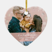 Moderne Eerste Kerstmis samen 2 Foto's Keramisch Ornament (Voorkant)