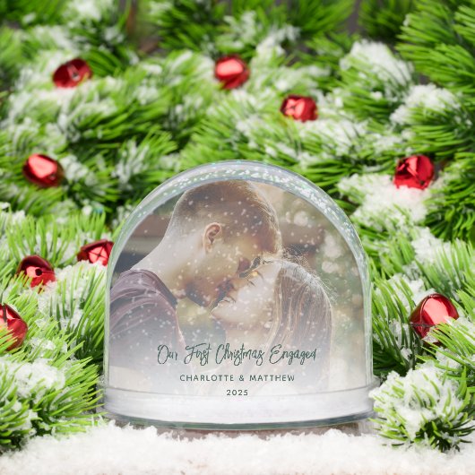 Moderne Eerste Kerstmis verloofde foto's op maat Sneeuwbol (Kerstmis)