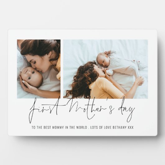 Moderne eerste Moederdag 2 Fotoscript Fotoplaat (voorkant)