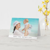 Moderne eerste Moederdag foto Kaart (Gele Bloem)