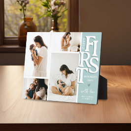 Moderne Eerste Moederdag Fotocollage Aandenken Fotoplaat