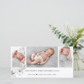 Moderne eerste Moederdag fotocollage Feestdagenkaart (Staand voorkant)