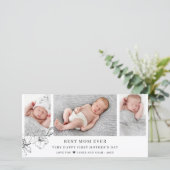 Moderne eerste Moederdag fotocollage Feestdagenkaart (Staand voorkant)