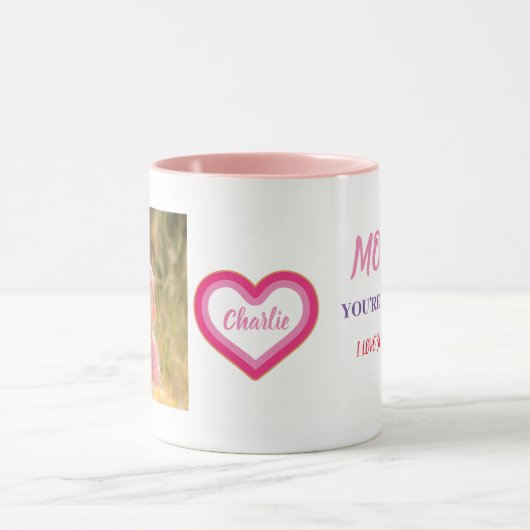 Moderne eerste Moederdag Schattigee MOMMY Script F Mok (Midden)