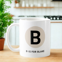 Moderne eerste mok – “B is voor [naam]” ontwerp