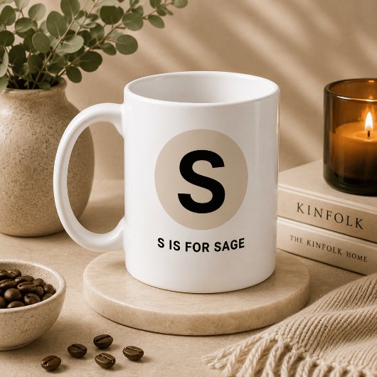 Moderne eerste mok – “S staat voor [Naam]” ontwerp