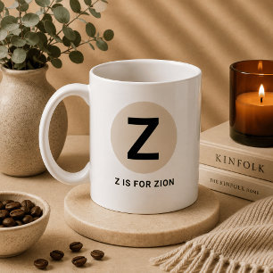 Moderne eerste mok – “Z is voor [Naam]” Design