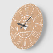 Moderne Eerste Papier Huwelijksverjaardag Romeinse Grote Klok (Hoek)