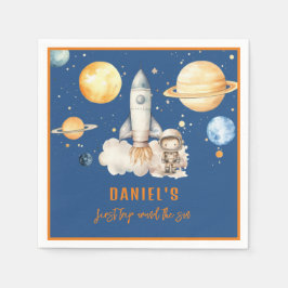 Moderne eerste reis rond de zon Verjaardag Servet