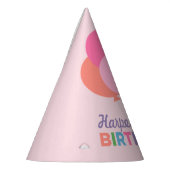 Moderne eerste verjaardag Paarse meisjesballonnen Feesthoedjes (Links)