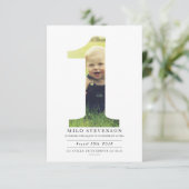 Moderne eerste verjaardagsfeestje uitnodigen kaart (Staand voorkant)