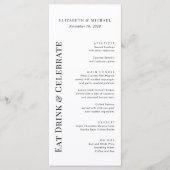 Moderne Eet Drink Vier Huwelijk Menu (Voorkant)