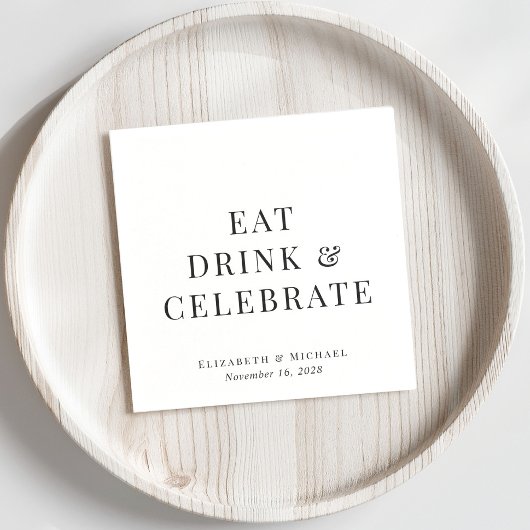 Moderne Eet Drink Vier Huwelijk Servet