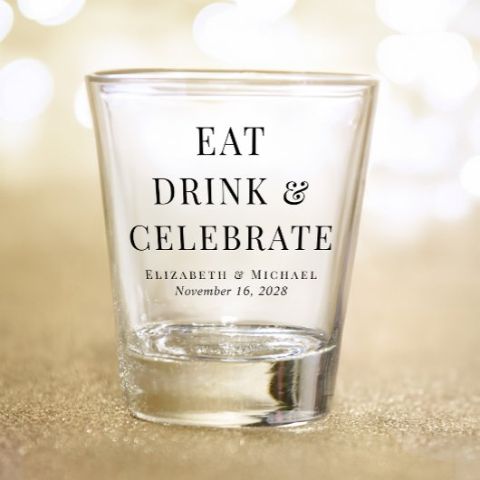 Moderne Eet Drink Vier Huwelijk Shot Glas