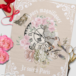 Moderne  efemere filigraan bloemenneutraal tissuepapier