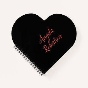 Moderne effen eenvoudige minimalistische voeg naam notitieboek