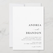 Moderne Effen Witte QR-code Alles-in-één Trouwkaar Kaart (Voorkant)