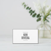 Moderne effen witte stylist minimalistische profes visitekaartje (Staand voorkant)