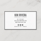 Moderne effen witte stylist minimalistische profes visitekaartje (Achterkant)