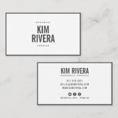 Moderne effen witte stylist minimalistische profes visitekaartje (Voorkant / Achterkant)