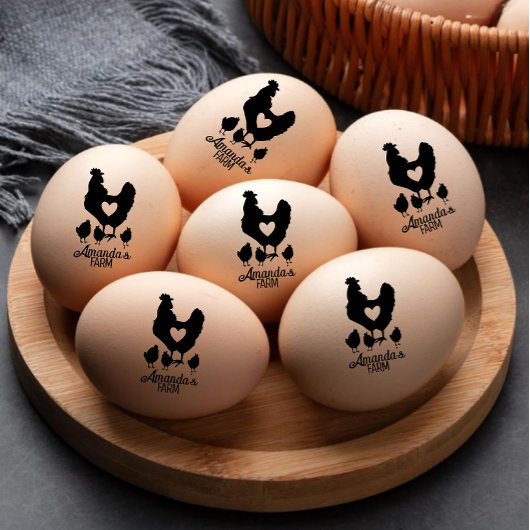 Moderne Egg Dealer Naam Black Egg Rubberstempel