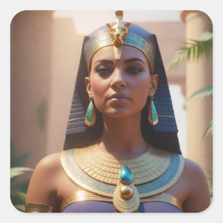 Moderne Egyptische koningin Vierkante Sticker