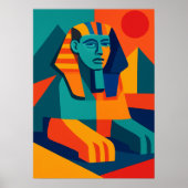 Moderne Egyptische Sfinx Pop Art Poster (Voorkant)