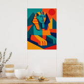 Moderne Egyptische Sfinx Pop Art Poster (Keuken)