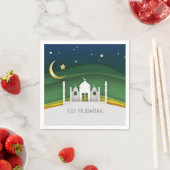 Moderne Eid Mubarak Papier Snijd Moskee - Papieren Servet (Insitu)