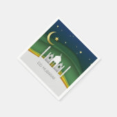 Moderne Eid Mubarak Papier Snijd Moskee - Papieren Servet (Hoek)