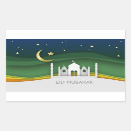 Moderne Eid Mubarak Papier Snijmoskee - Sticker