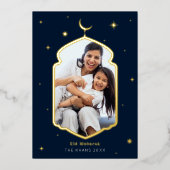 Moderne Eid Mubarak Vakantie Folie Uitnodiging (Voorkant)