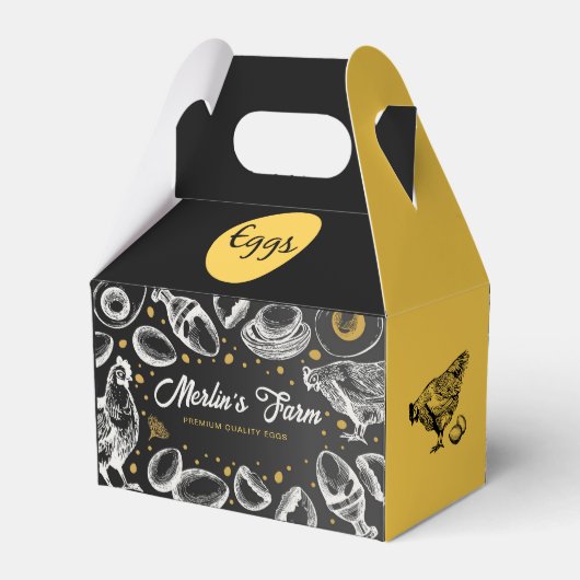 Moderne Eieren Illustratie Karton Verpakkingsdoos  Bedankdoosjes (Achterkant)