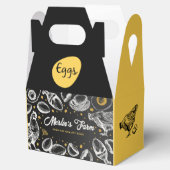 Moderne Eieren Illustratie Karton Verpakkingsdoos Bedankdoosjes (Geopend)