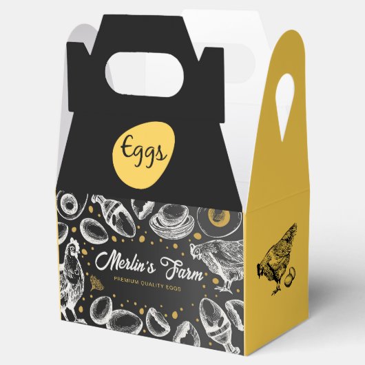 Moderne Eieren Illustratie Karton Verpakkingsdoos  Bedankdoosjes (Geopend)