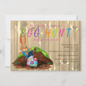 Moderne eierjacht Paashaas Konijn Custom Kaart (Voorkant)