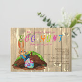 Moderne eierjacht Paashaas Konijn Custom Kaart (Staand voorkant)