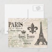 moderne  Eiffeltoren Briefkaart (Voorkant / Achterkant)