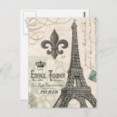moderne  Eiffeltoren Briefkaart (Voorkant / Achterkant)
