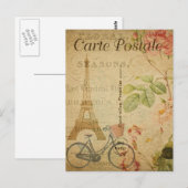 Moderne  Eiffeltoren, Briefkaart voor collage (Voorkant / Achterkant)