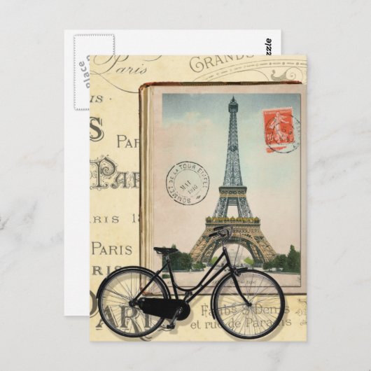 Moderne  Eiffeltoren, Briefkaart voor collage (Voorkant / Achterkant)