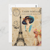 Moderne Eiffeltoren, Briefkaart voor collage (Voorkant / Achterkant)