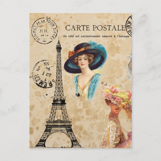 Moderne Eiffeltoren, Briefkaart voor collage (Voorkant)