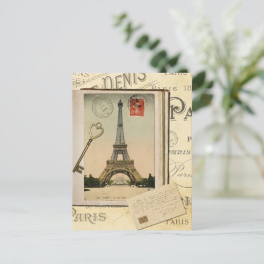 Moderne  Eiffeltoren, Briefkaart voor collage (Staand voorkant)