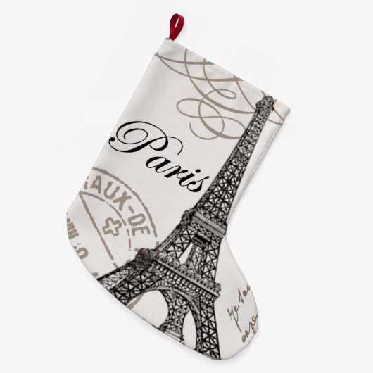 moderne  Eiffeltoren Grote Kerstsok (Voorkant (Hangend))