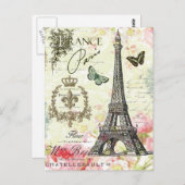 moderne eiffeltoren in frankrijk briefkaart (Voorkant / Achterkant)