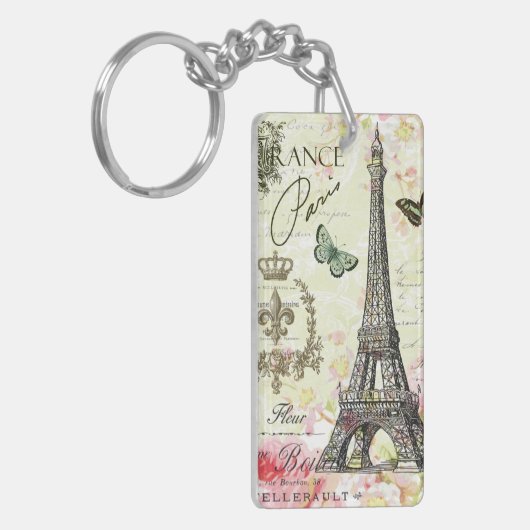 moderne  eiffeltoren in frankrijk sleutelhanger (Voorkant Links)